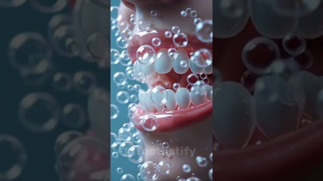 Satisfying Bubble Pop on Teeth #asmr #dentist #sastifying