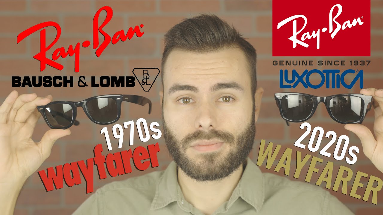 Винтажные очки Ray-Ban B&L Wayfarer против современных очков Luxottica Wayfarer