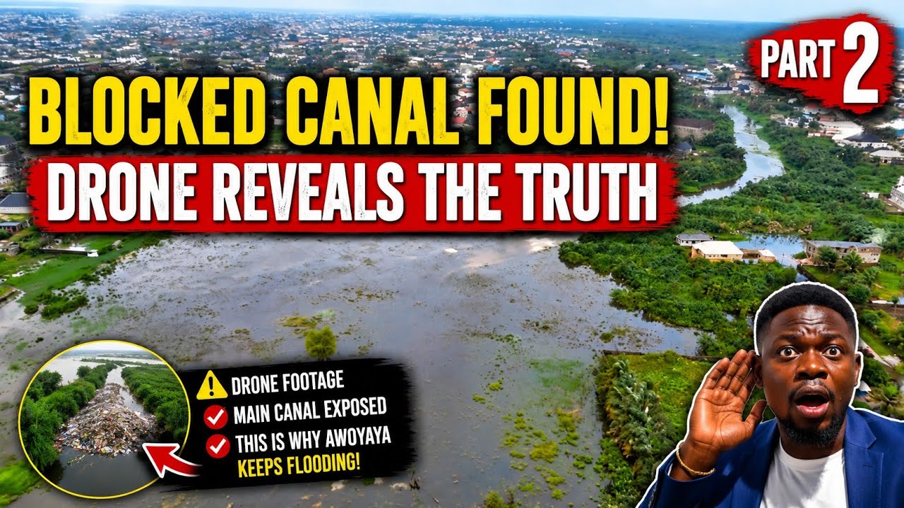 Lagos Flood: Drone Footage Reveals What Is Blocking Awoyaya's Main Canal