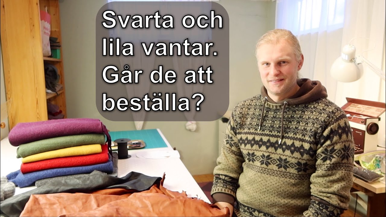 Svarta och lila vuxenvantar, går de att beställa?