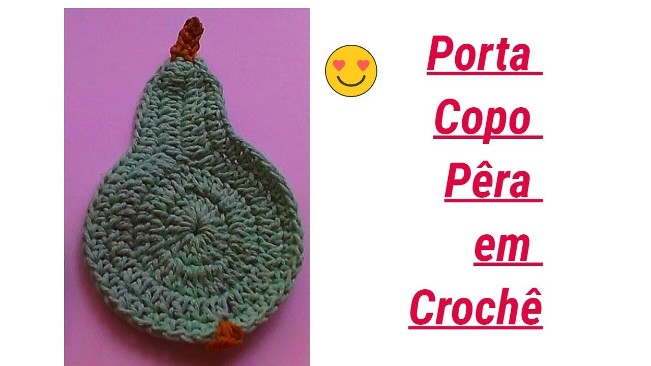 Porta Copo Pera em Crochê