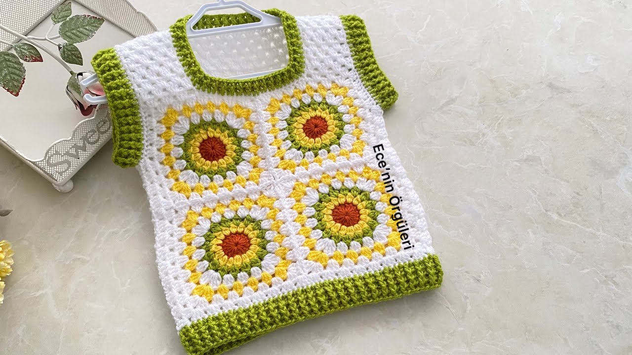 Easy Crochet Baby Sweater for Girls and Boys Pattern /Tığ işi Kolay Bebek Süveter Kazak / 3-6 ay
