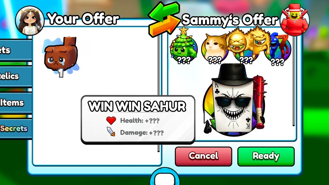 Trading LEVEL 1 DOG For WIN WIN SAHUR In Brainrot Evolution! (Roblox)