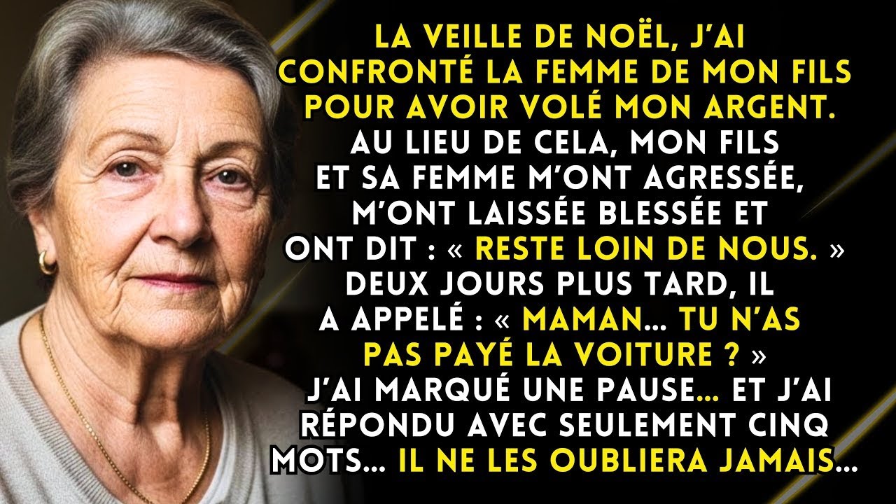 Mon fils et sa femme m’ont agressée veille de Noël après l’avoir confrontée pour vol de mon argent…