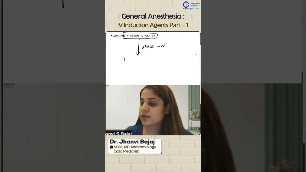 Dr. Jhanvi Bajaj Explains IV Induction Agents (Part 1) | Conceptual Anesthesia