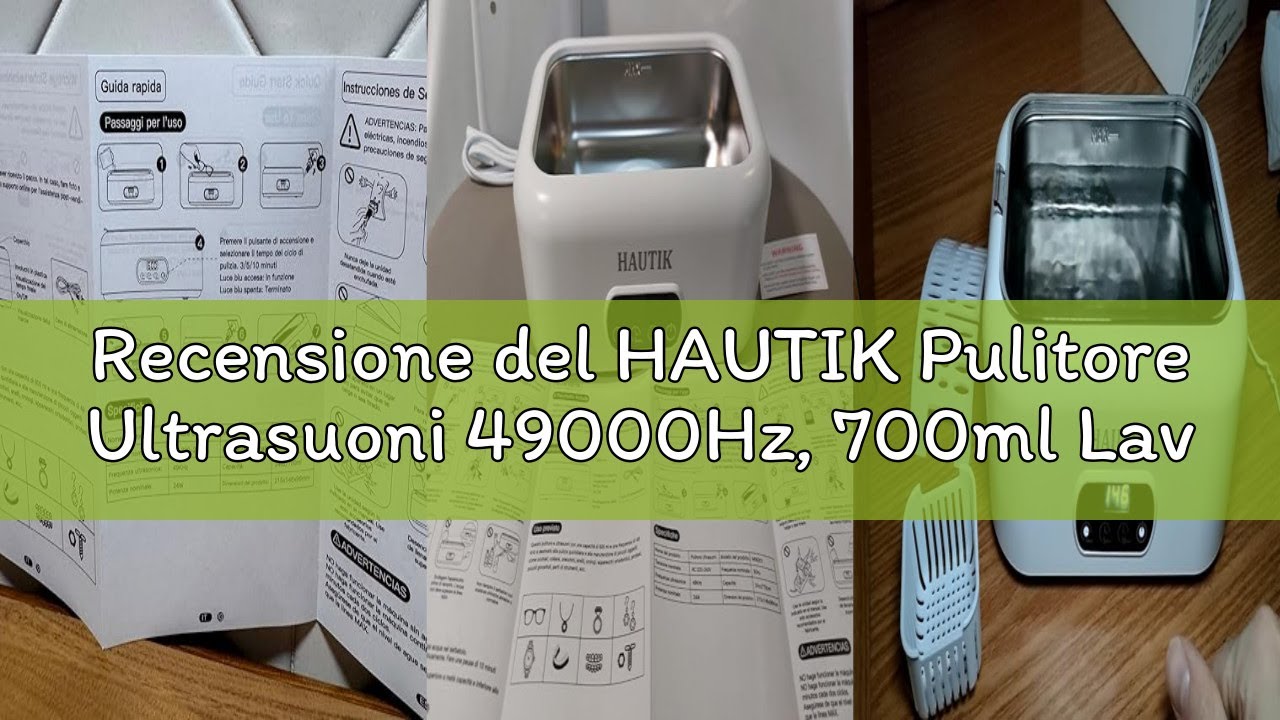 Recensione del HAUTIK Pulitore Ultrasuoni 49000Hz, 700ml Lavatrice Ultrasuoni Occhiali con 3 Modalit