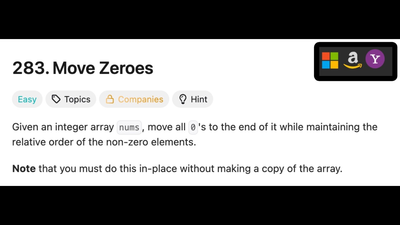 283. Move Zeroes | LeetCode 283