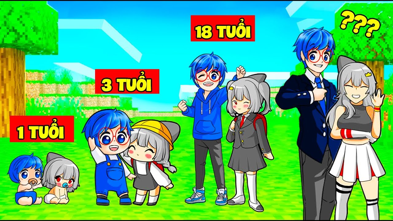CHUYỆN GÌ XẢY RA NẾU CẶP ĐÔI PHONG CẬN VÀ SAMMY LỚN LÊN TRONG MINECRAFT