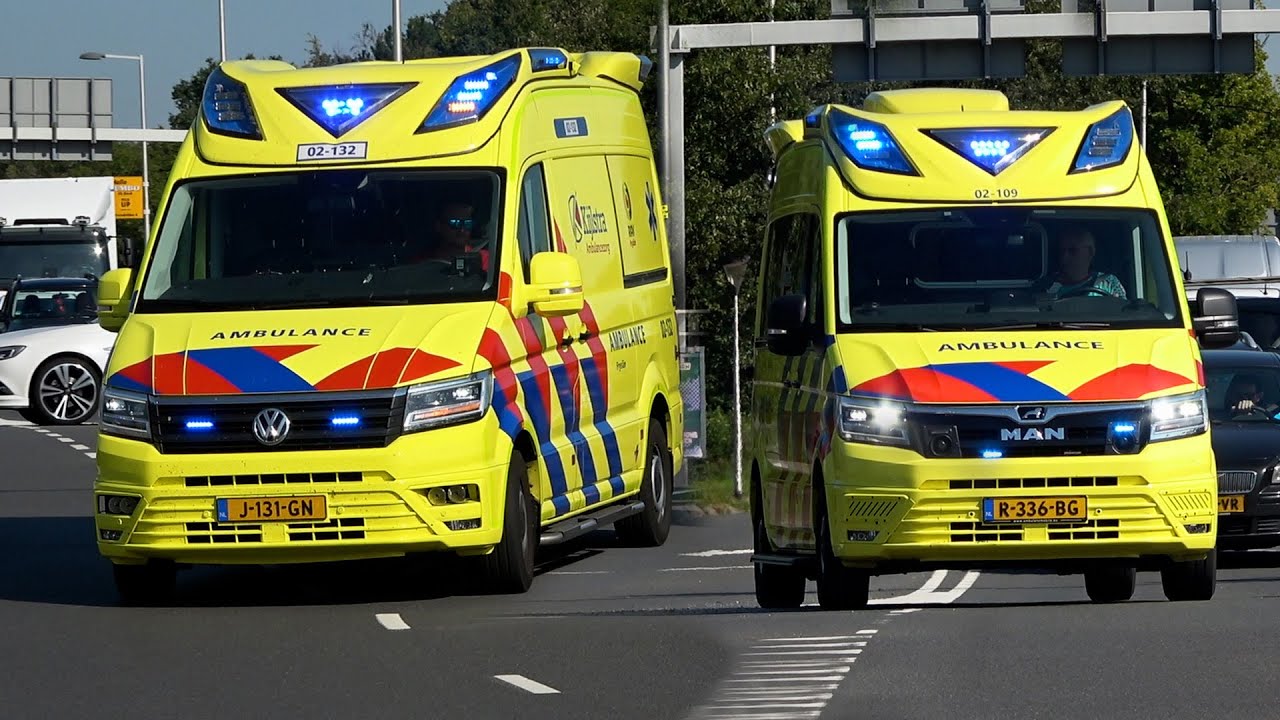[Kapotte luchthoorn & E-horn] Ambulances & Politie met spoed in Leeuwarden