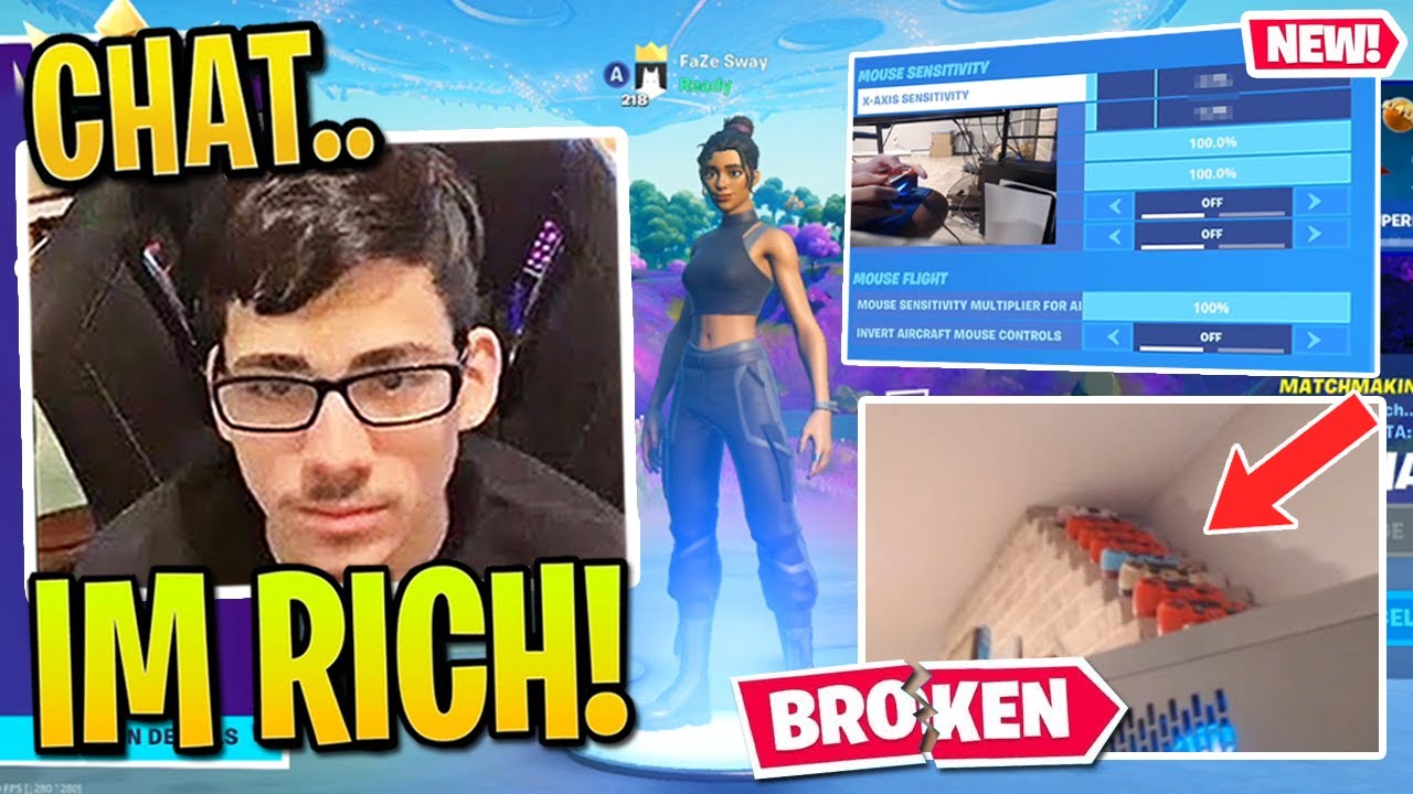 FaZe Sway демонстрирует свою НОВУЮ ЧУВСТВИТЕЛЬНОСТЬ и коллекцию 10 сломанных контроллеров! (Fortn...