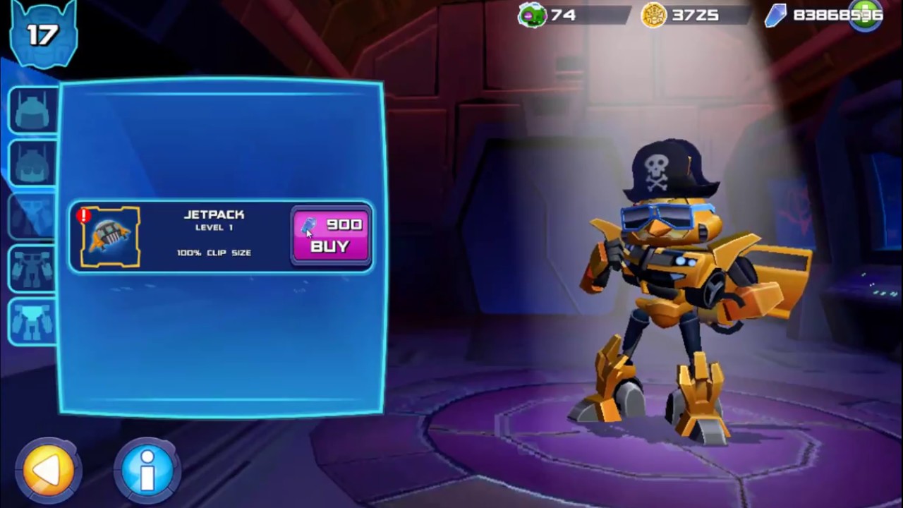 Angry Birds Transformers Chuck as Bumblebee Upgrade & Gameplay