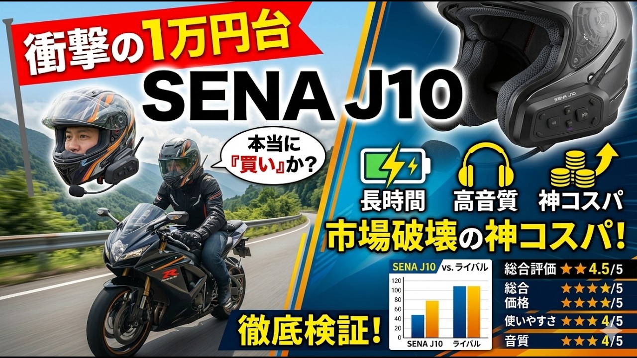 【衝撃の1万円台】SENA J10は本当に「買い」か？高音質・長時間バッテリーで市場破壊の神コスパを徹底検証！