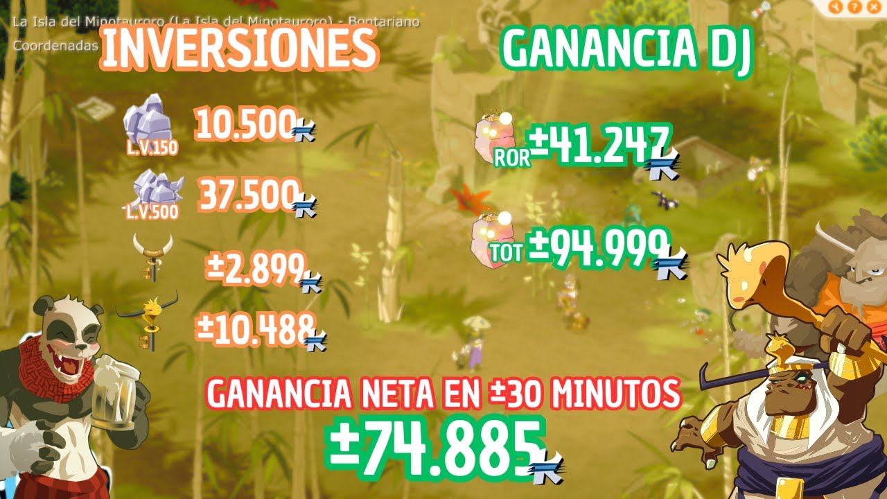 Guia Kamas Cada 30 Minutos - SOLOTAGE MINOTOT PANDA - NO EXO (TOT) || Dofus Retro Boune.