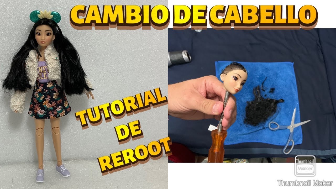 TUTORIAL DE CAMBIO DE CABELLO, REROOT A UNA MUÑECA ILY FOR EVER DE DISNEY, MICHOS TIPS.