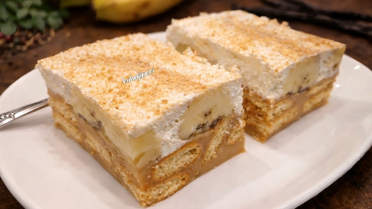 Brzi kolač sa keksom i bananama za 10 minuta - UMUTI I ISTRESI