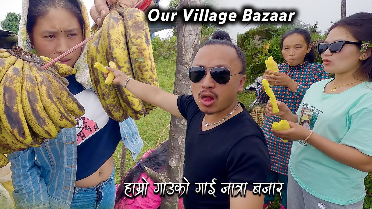 Enjoying our village Bazaar || Cultural Sapsu Festival 2023 || Janai purnima || Eating local Banana
