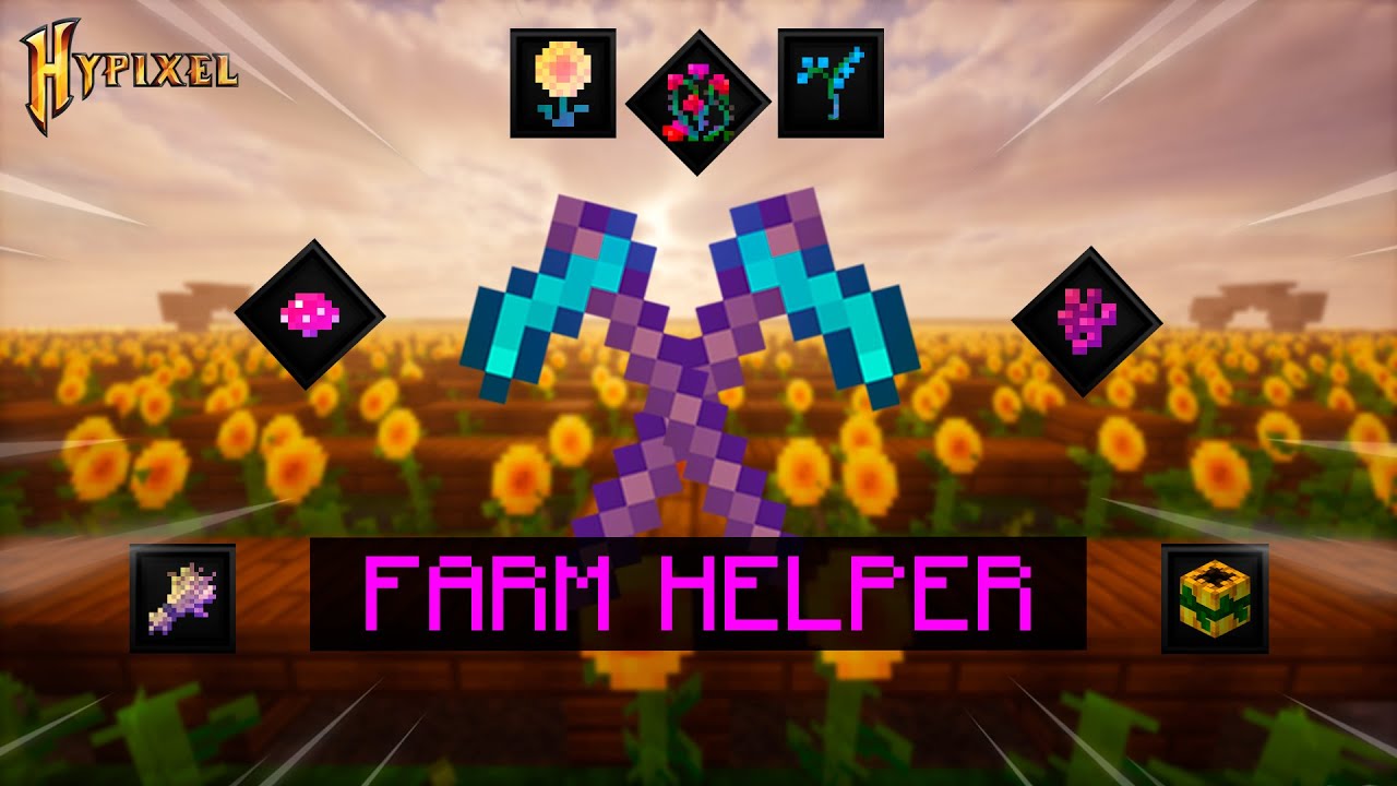 NEW Garden FarmHelper |💥Flowers! ROSE! NEW! | HYPIXEL SKYBLOCK