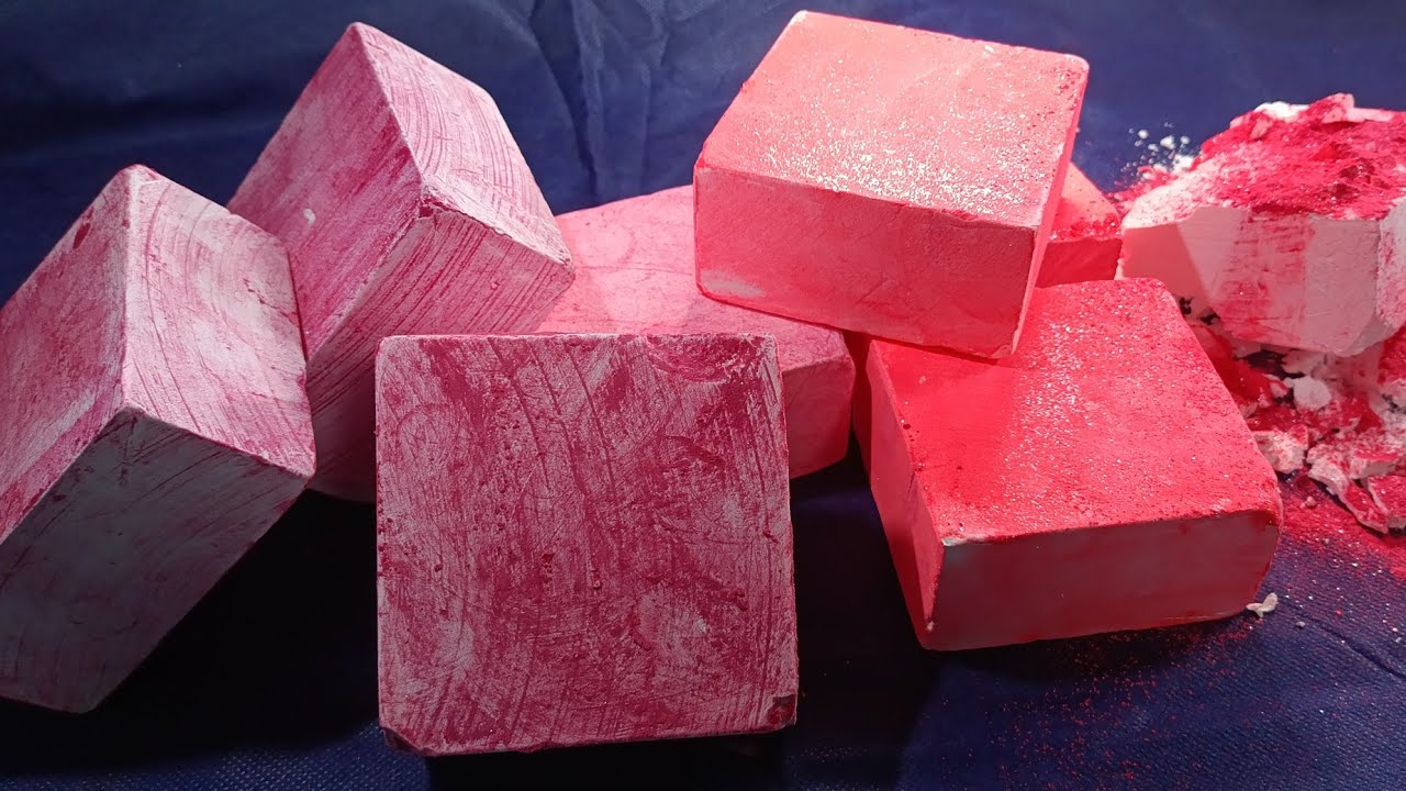 ASMR Chalk🥰painted GymChalk (red)for your eyes and ears 💓 ❤️ 💓 satisfaction and goosebumps🥰
