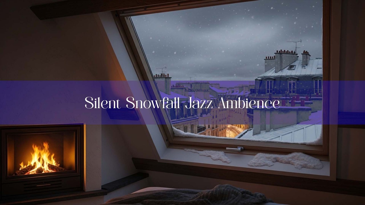 Snowfall & Smooth Jazz 🎷 Comforting Winter Room Ambience