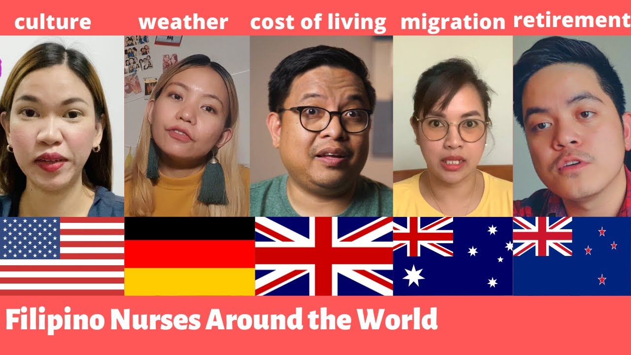 Filipino Nurses 5 countries PART 2. USA UK  Germany  Australia New Zealand cost of living, culture