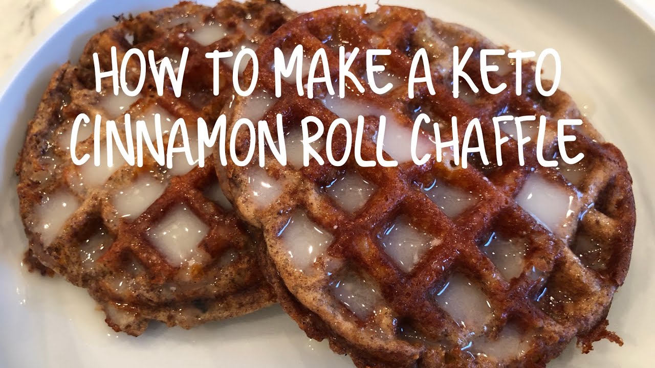 How to make a keto cinnamon roll chaffle waffle with icing || easy keto best dessert recipe