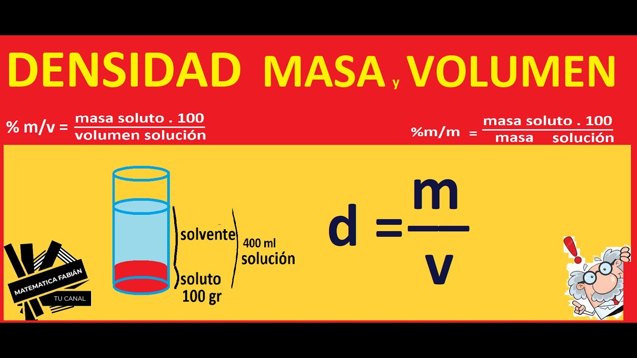 Cómo resolver PROBLEMAS de DENSIDAD MASA y VOLUMEN QUÍMICA (paso a paso)