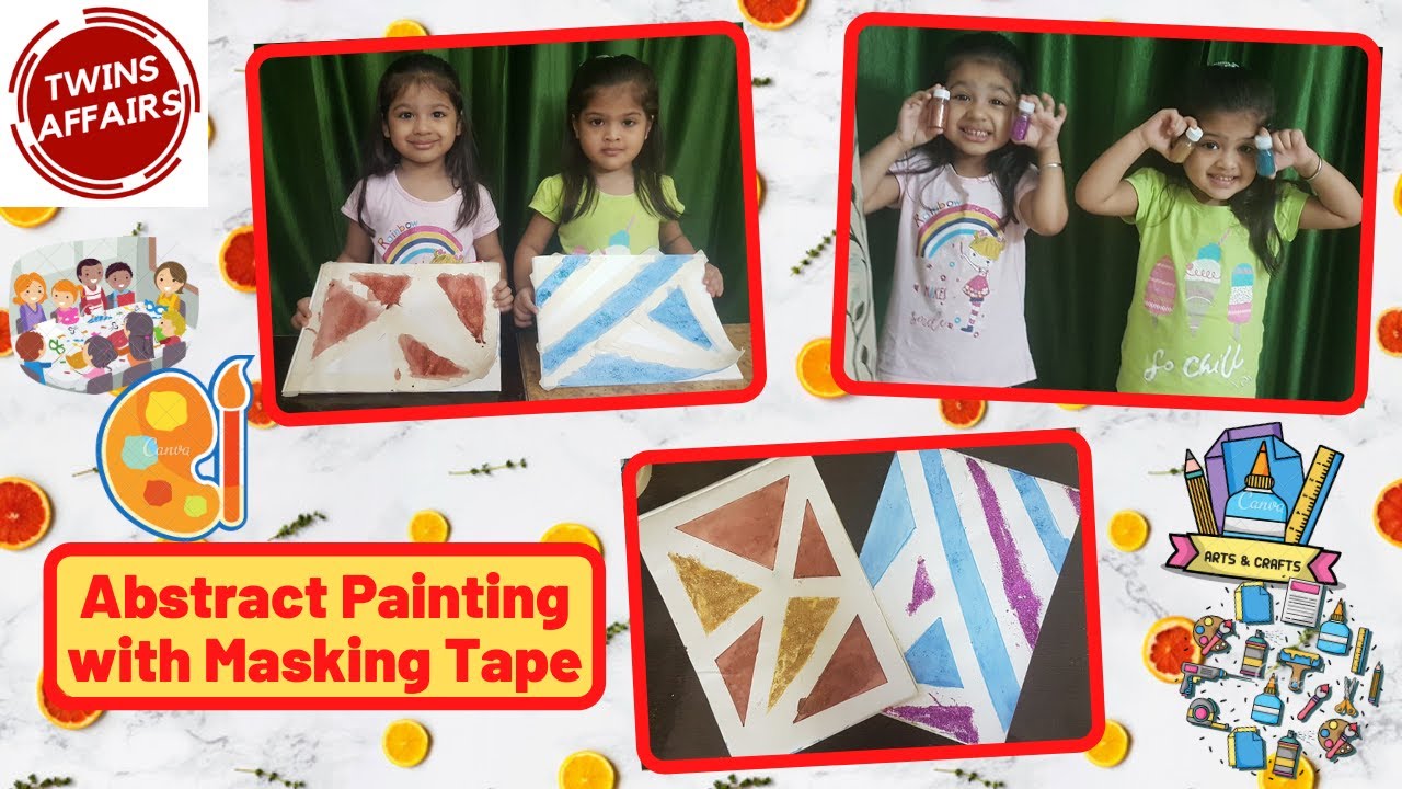 Abstract Painting with Masking Tape | Geometric Painting for Beginners | Wall Art | Twins Affairs