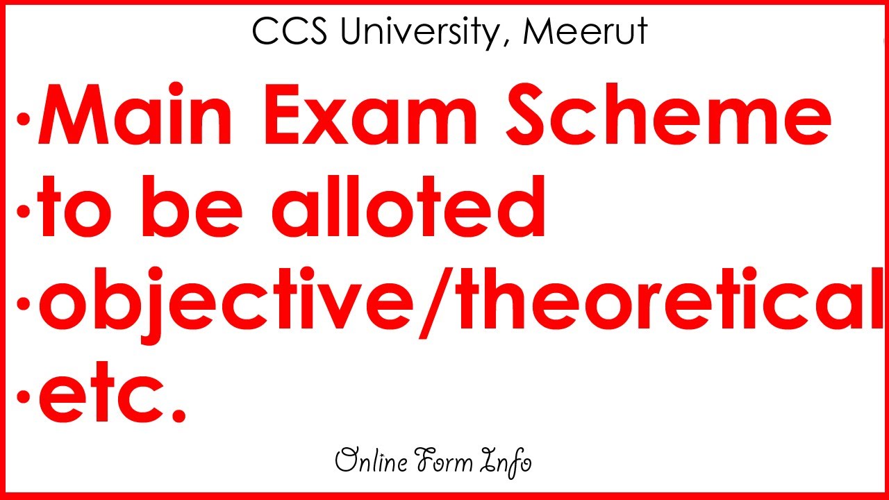 CCSU Exam Scheme 2021 | Regular/Private | to be allotted | Online Form Info