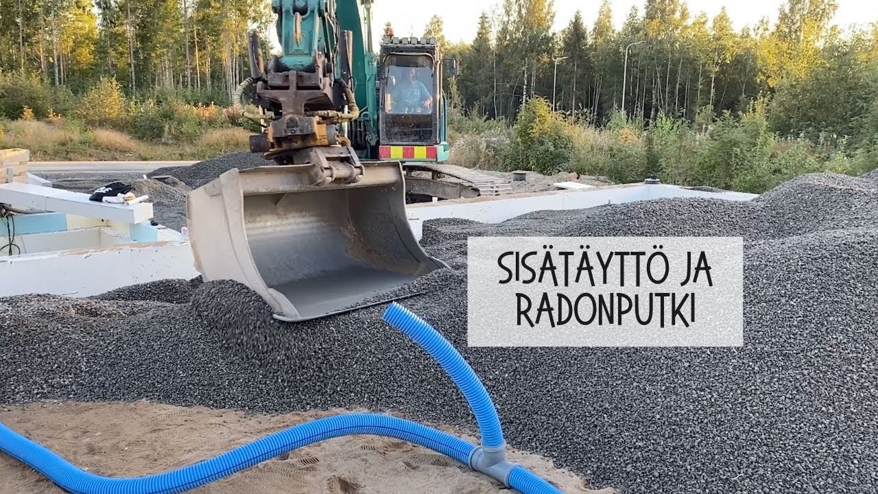 Sokkelin sisätäyttö ja radonputki