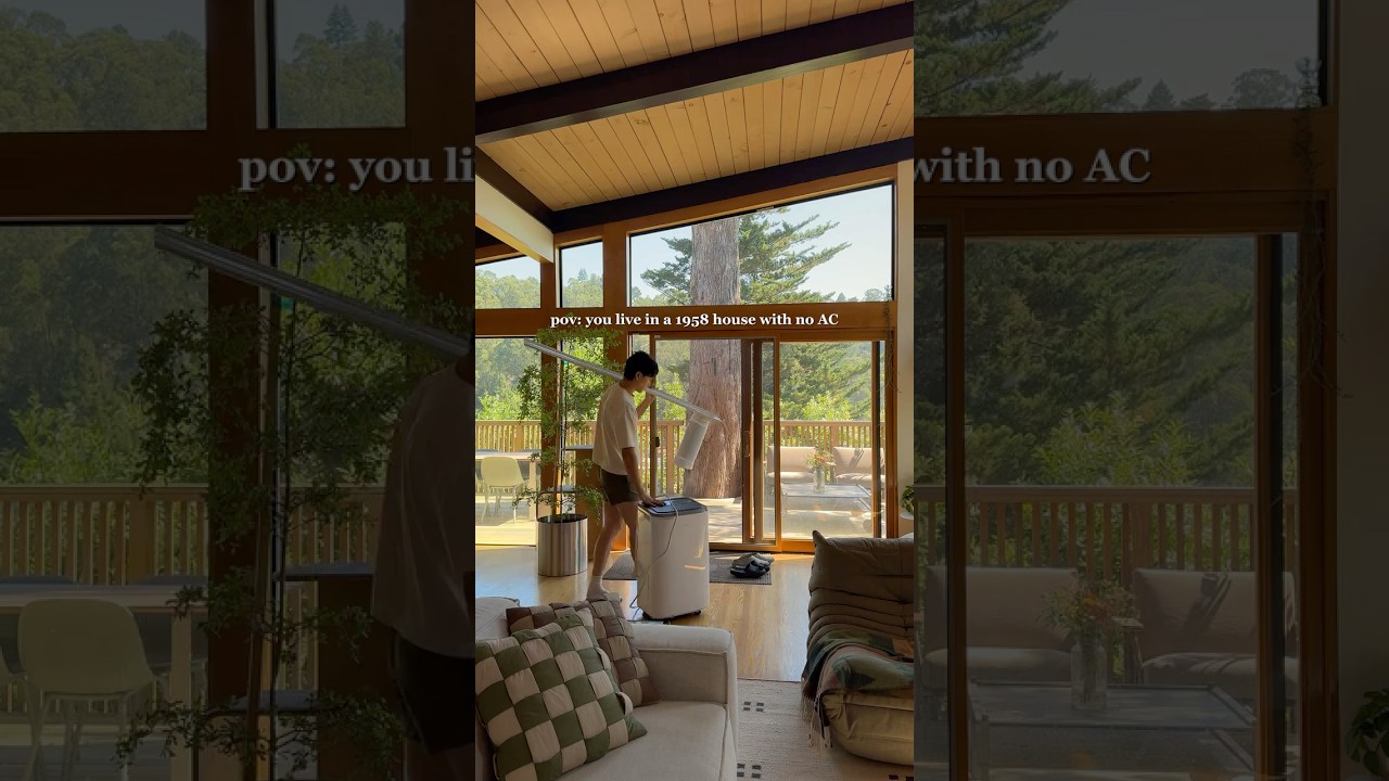 summers in a 1958 house with no AC #airconditioner #midcenturyhome
