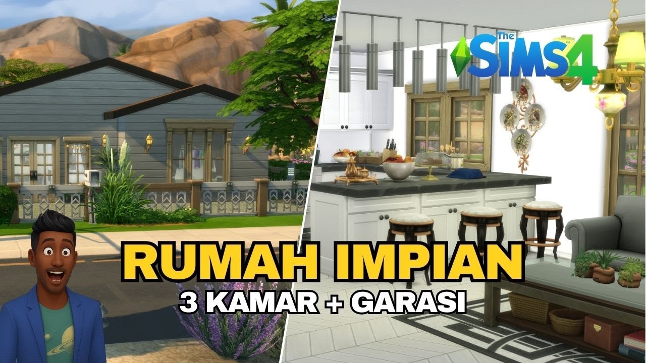 The Sims 4 | Build Rumah Minimalis Modern 1 Lantai (3 Kamar + Garasi) 🔥
