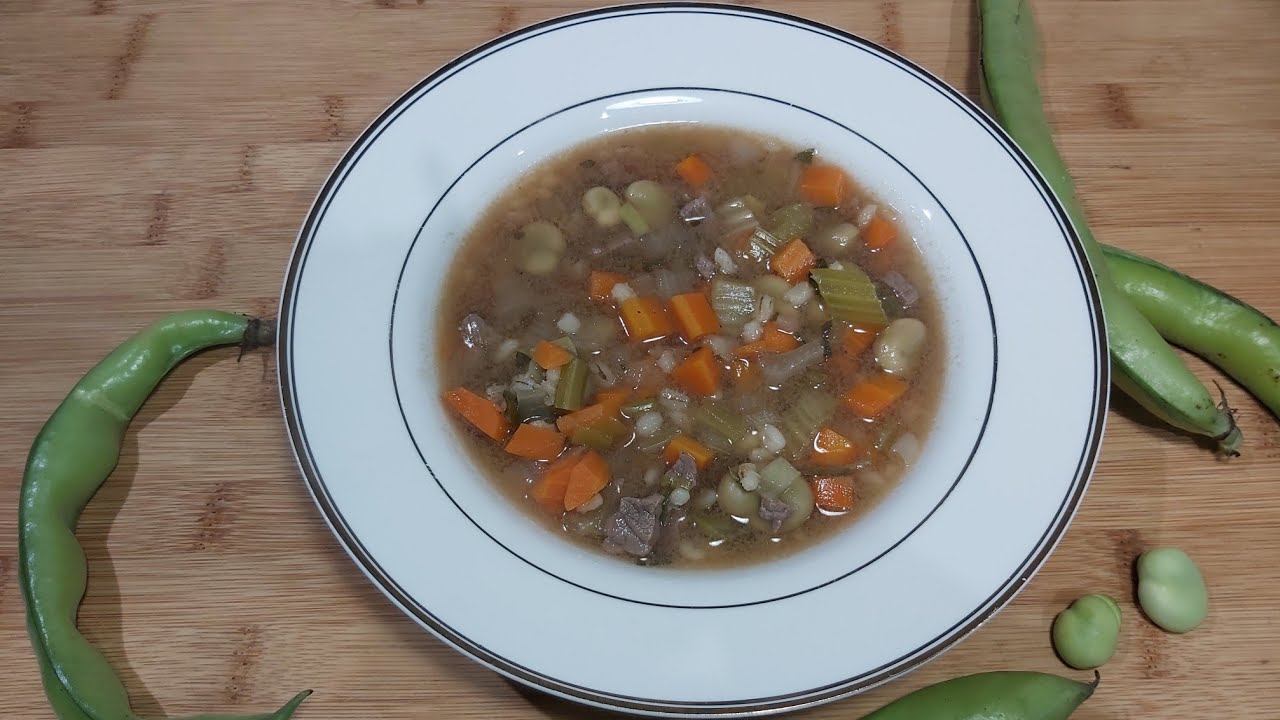 Soupe aux gourgannes, boeuf et orge