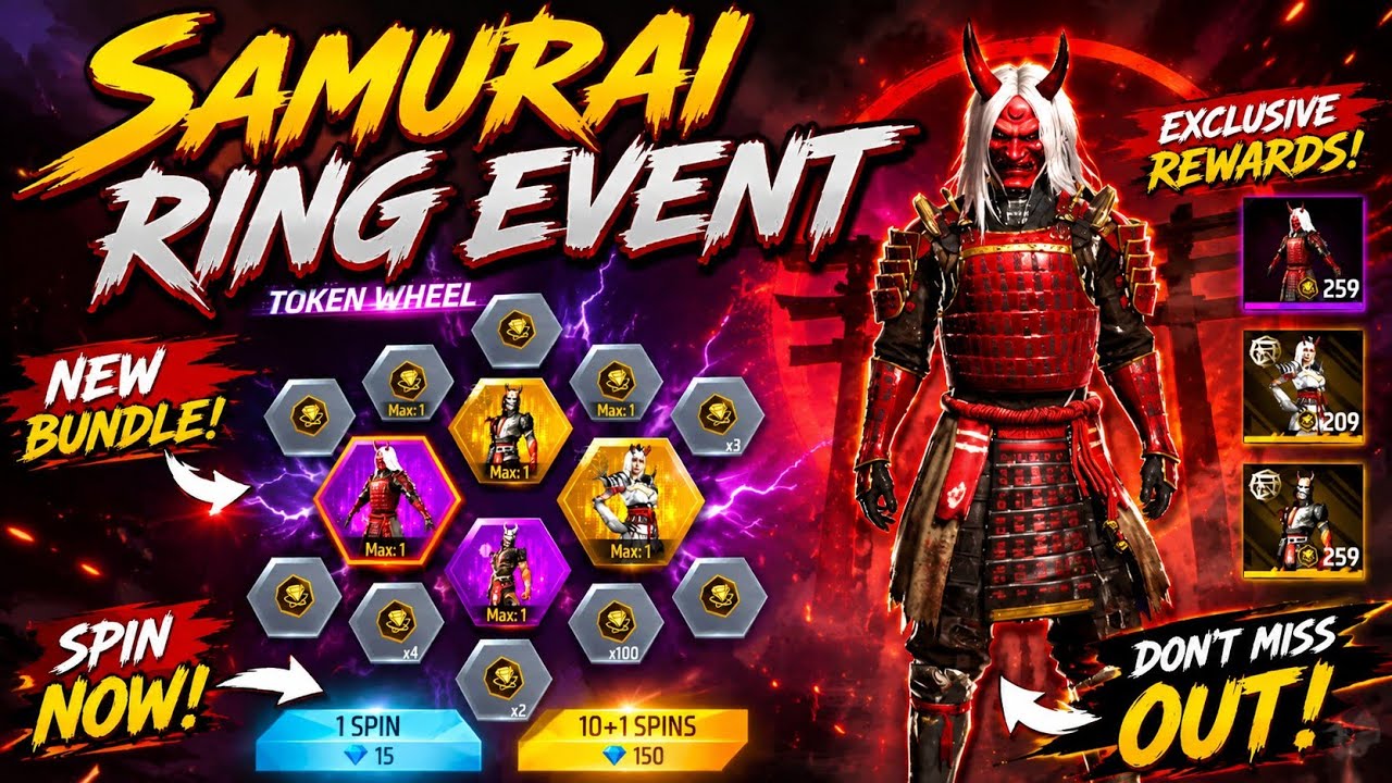 Zombie Samurai Ring Event Free Fire🤩🔥| Next Universal Ring Event Free Fire💥| FF New Event Tamil 