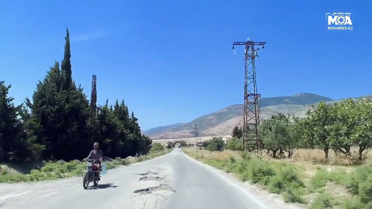 الطريق من جسر الشغور الى قرية اشتبرق شاهد جمال الطبيعة