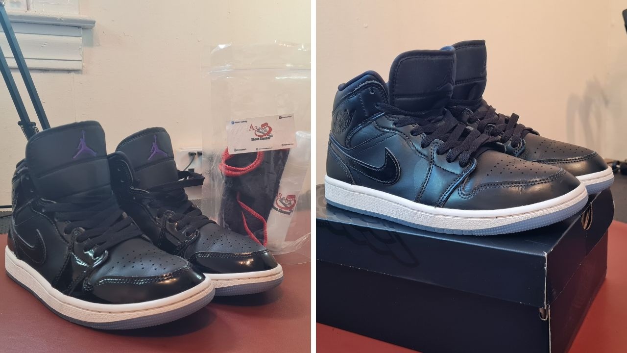 CUSTOMIZE SHOES Nike Air Jordan 1 mid black patent