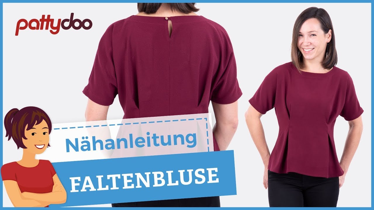 Nähanleitung für eine Statement-Bluse mit Falten, Kimonoärmeln und Beleg #pattydoo