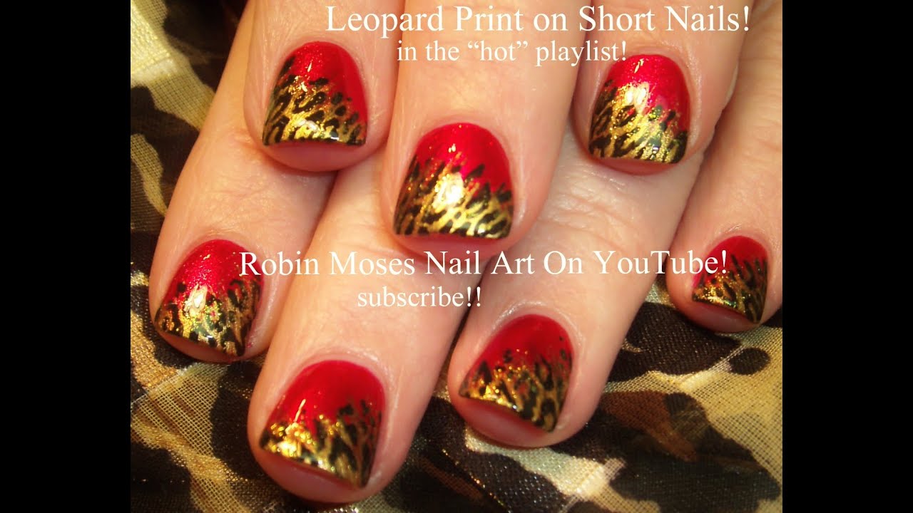Short Nail Art Leopard Print Design Tutorial