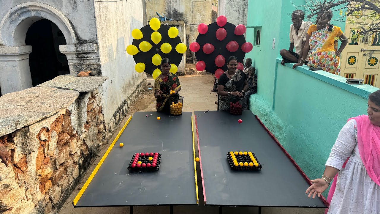 Drop the pingpong balls and pop the balloons|| Village Avengers