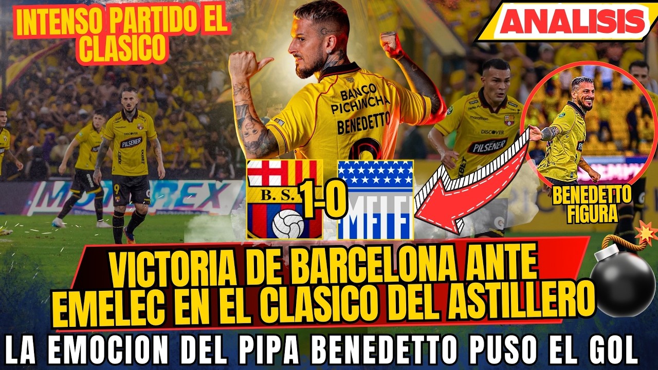 VICTORIA DE BARCELONA ANTE EMELEC EN EL CLASICO DEL ASTILLERO - GOL DEL PIPA BENEDETTO