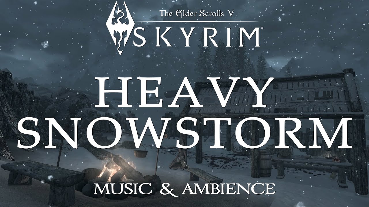 Heavy Snowstorm in Tundra | Skyrim Winter Ambience | Skyrim / Elder Scrolls Music & Ambience