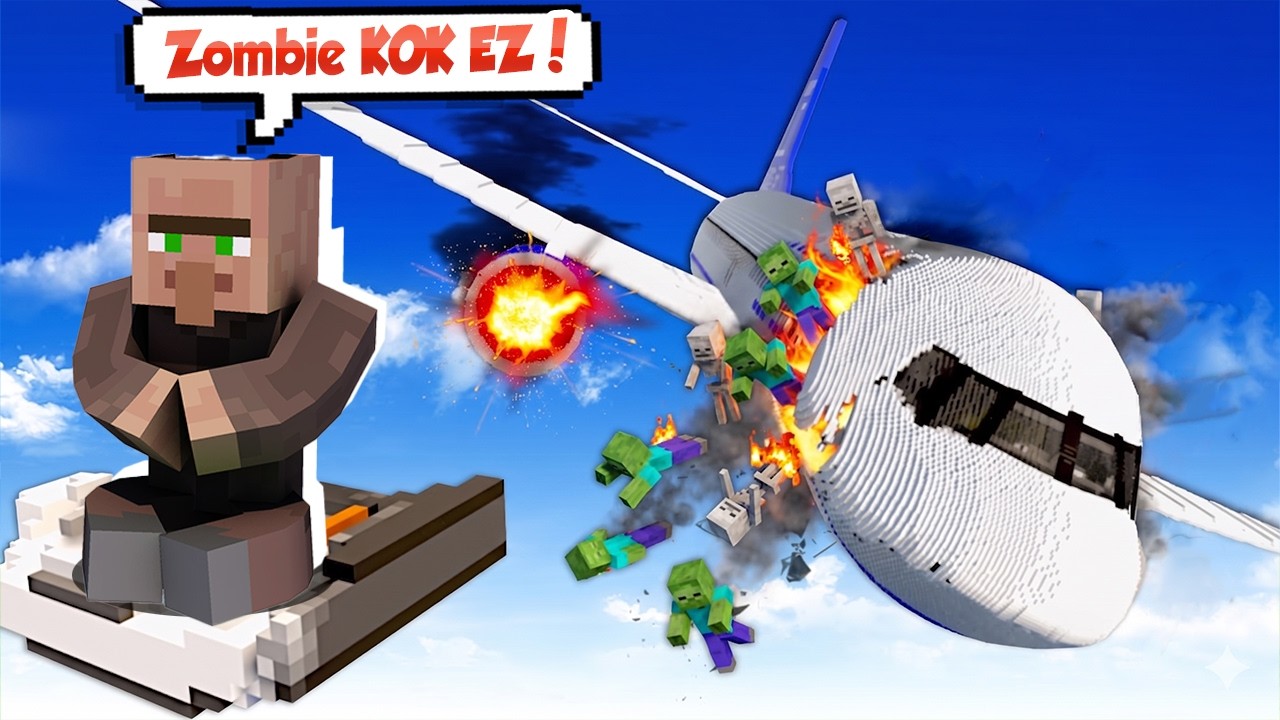 AKU SIKSA VILLAGER DENGAN BADAI ANGIN DAN ZOMBIE DI PESAWAT !!! - TEARDOWN