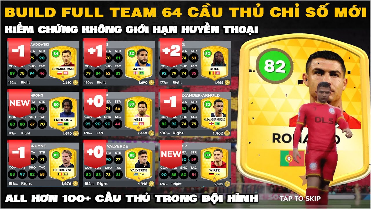DLS 26 | Build team NEW RATING full 64 cầu thủ | Hơn 100+ cầu thủ được kh&ocirc;ng ?