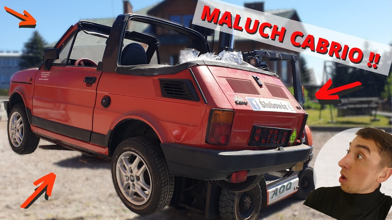Wyciągamy BOSMALA wózkiem widłowym ! Fiat 126p Cabrio - przejażdżka