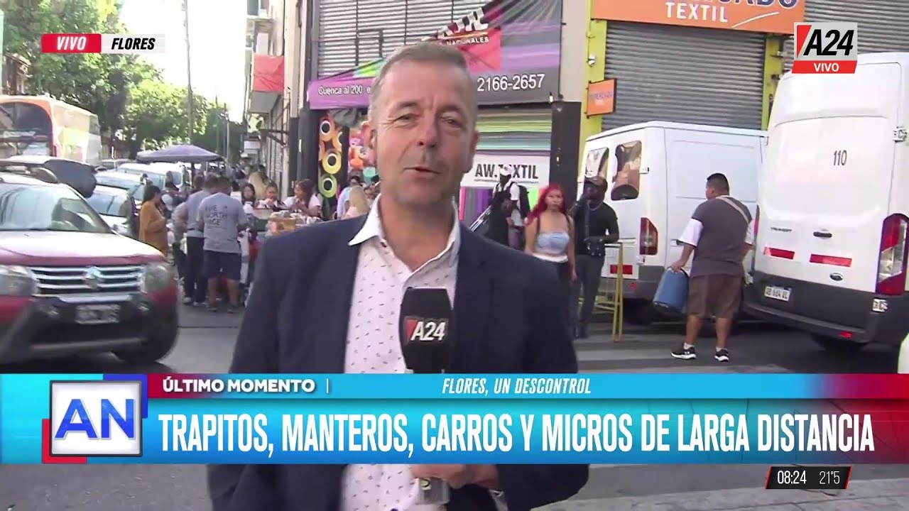 🚨 FLORES, UN DESCONTROL: TRAPITOS, MANTEROS, CARROS Y MICROS DE LARGA DISTANCIA