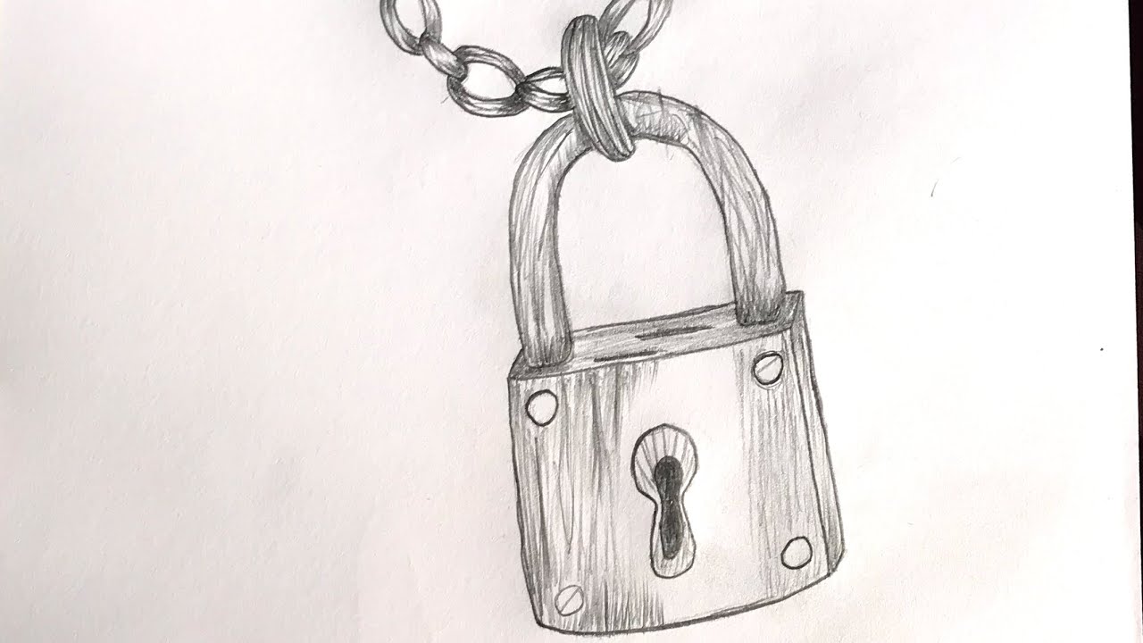 How to Draw a Vintage Padlock Pendant — Pencil Texture & Shading Study | Step by Step