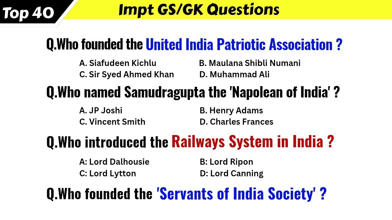 Important GK/GS questions for all competitive exams 
