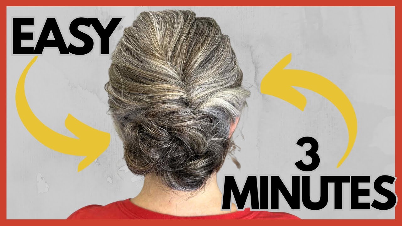 EASY messy braided bun hairstyle for medium to long hair