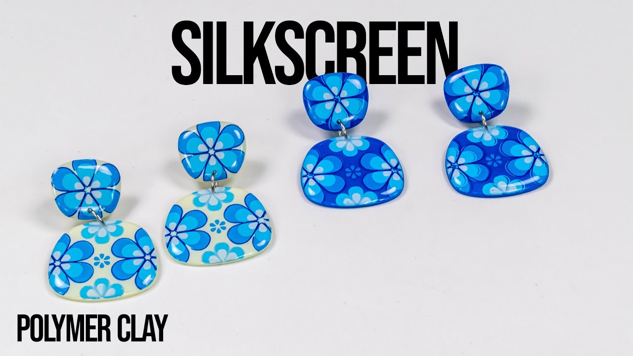 Серьги с шелкографией - Polymer Week - Polymer Clay Tutorial [Sub] | Ana Belchí