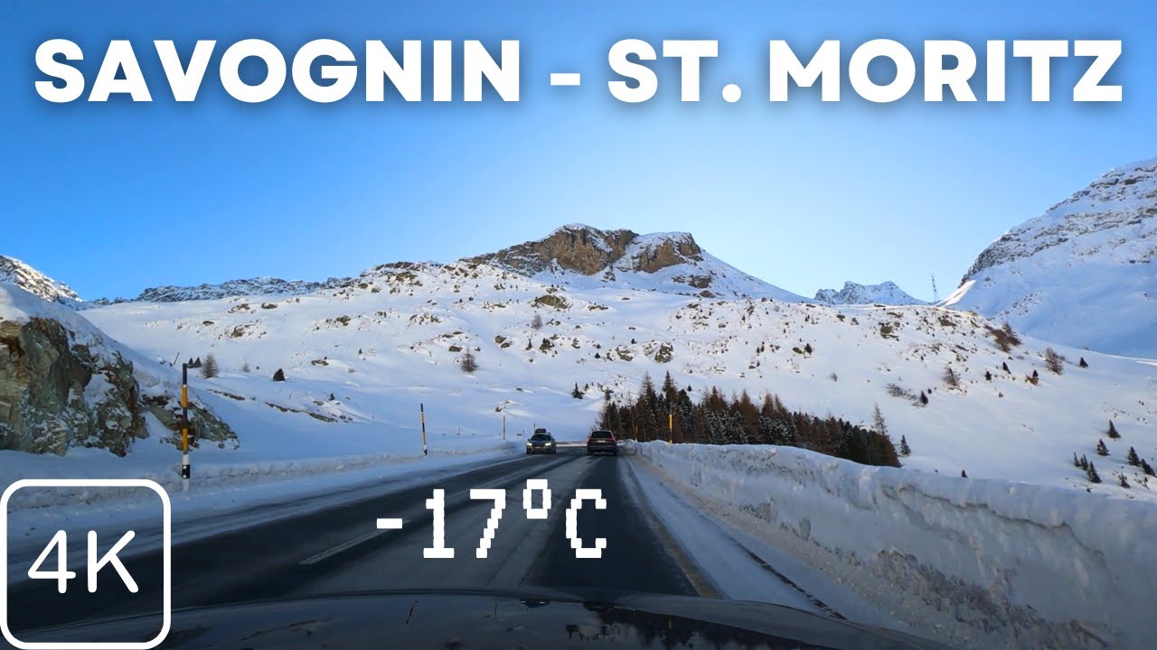 Breathtaking Drive in the Swiss Alps - Savognin to St  Moritz Pt. 1