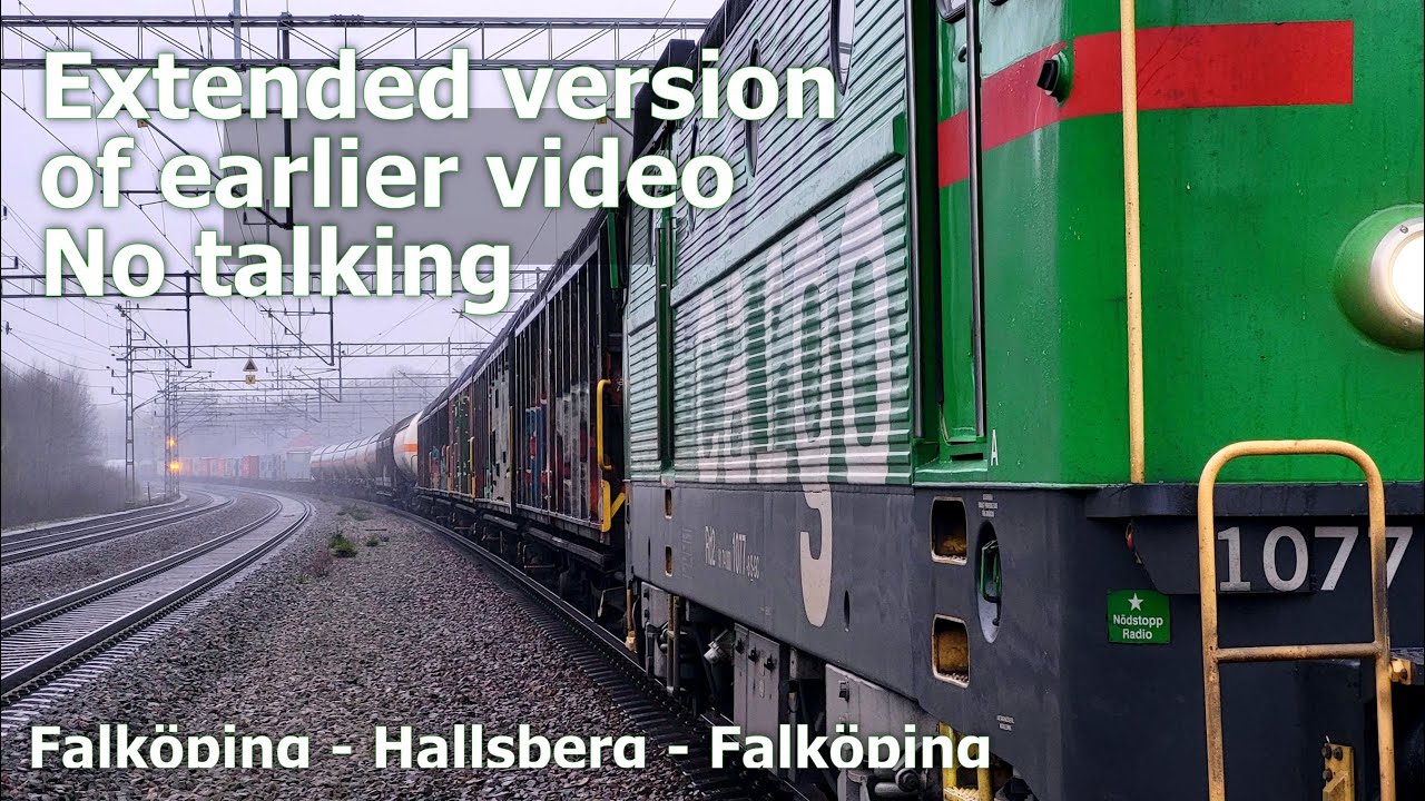 Freight Train Cab View from Sweden. Parts of Falköping - Hallsberg